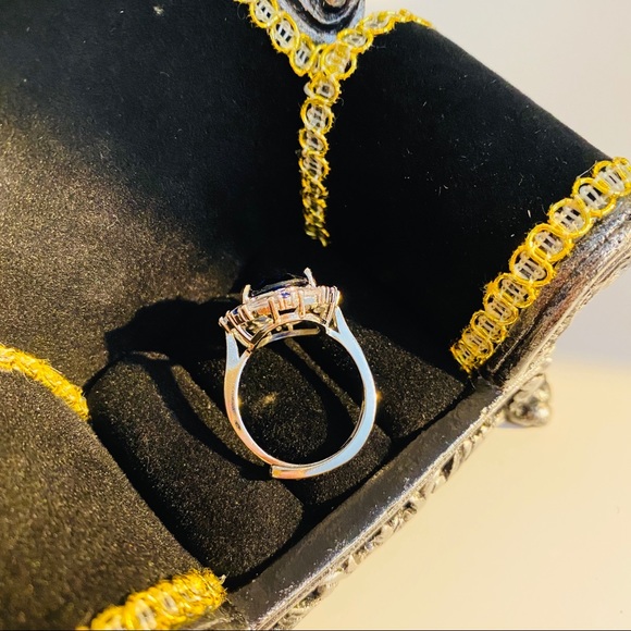 925 silver Blue crystal ring - Picture 2 of 5